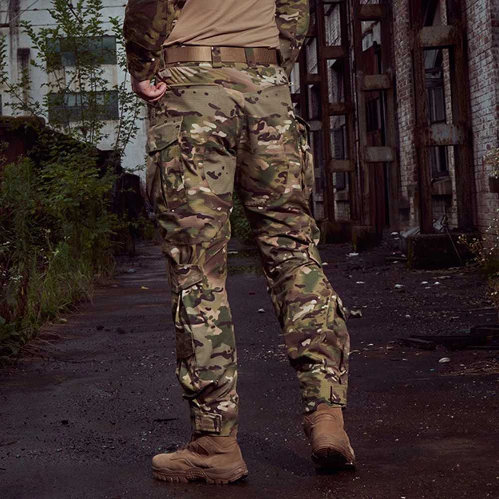 Mens combat camouflage cargo pants outdoor tactical training Trouser camouflage multi camera hiking hunting clothing W241009