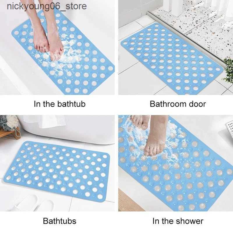 Non-Slip Bath Mats PVC Non Slip Bath Mat Soft And Quick Dry Bathroom Rug With Suction Cup Washable Bathtub Rug Perfect For Toilet Bathroom Bathtub L24