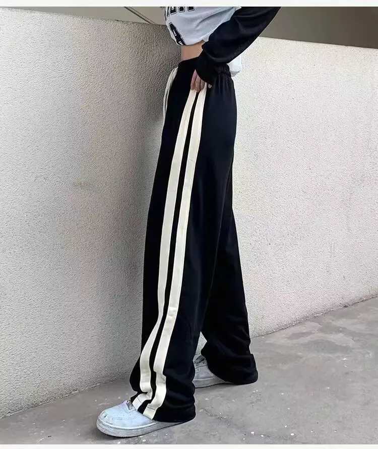 Summer striped mens and womens fashion brand Vibe wide leg casual pants loose straight leg casual sports pants from the United States W241009