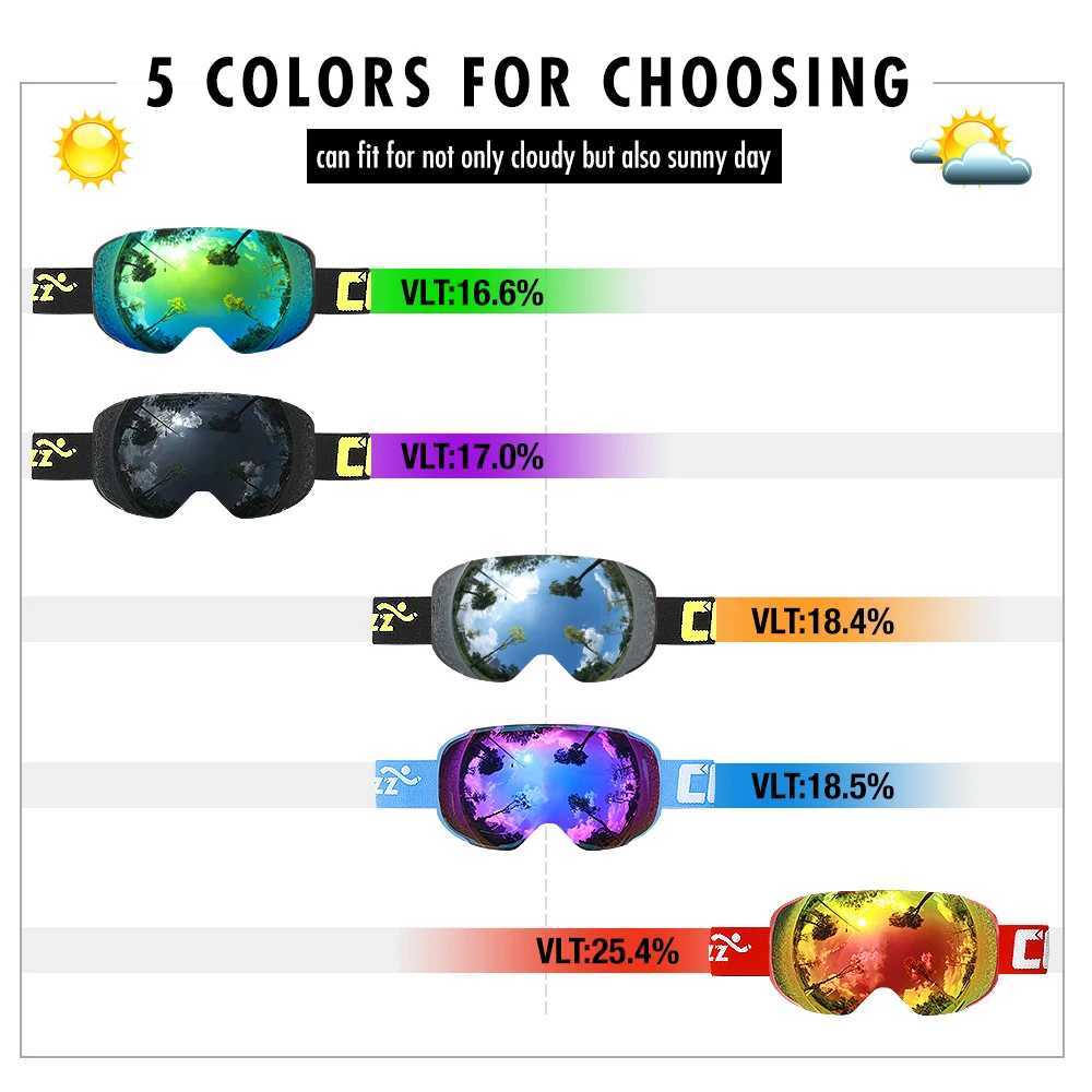 New COPOZZ brand magnetic skiing goggles with double-layer UV400 anti fog large skiing goggles for mens skiing goggles CL241010