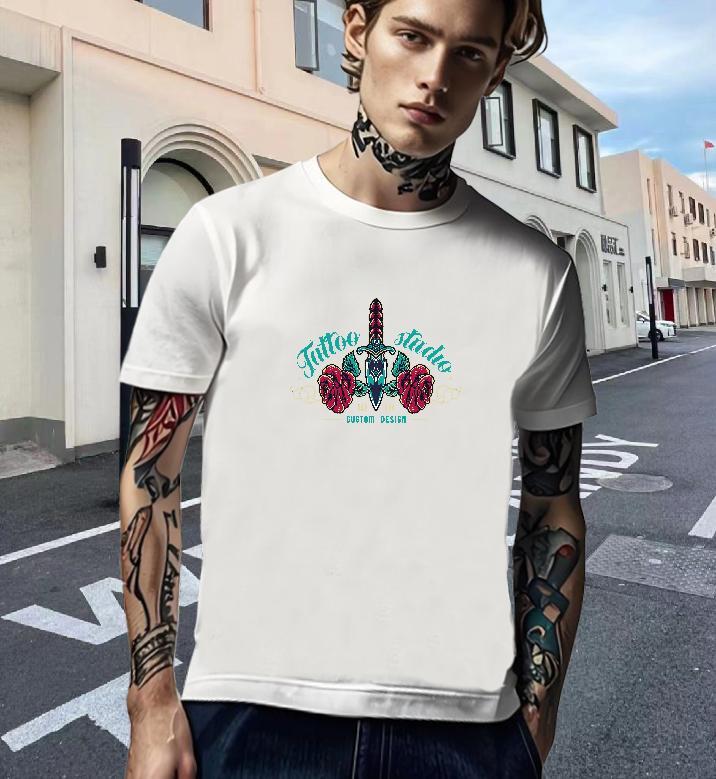 Unisex T-Shirts 230g Cotton tool Street Casual DIY Printed Breathable Short Sleeve Men Tops Tees Brand Top Tees