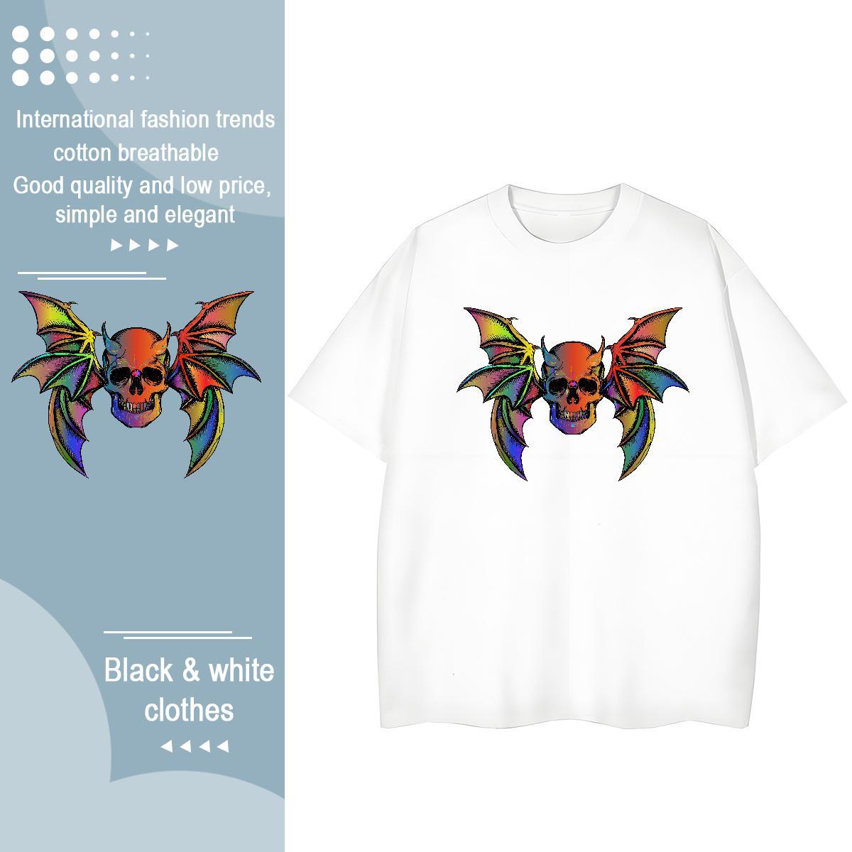 Stylist Woman T Shirts 100% Cotton 230g Breathable Crew Neck Casual skull Women Tshirts Comfortable Cartoon Floral Printing Tops Tees