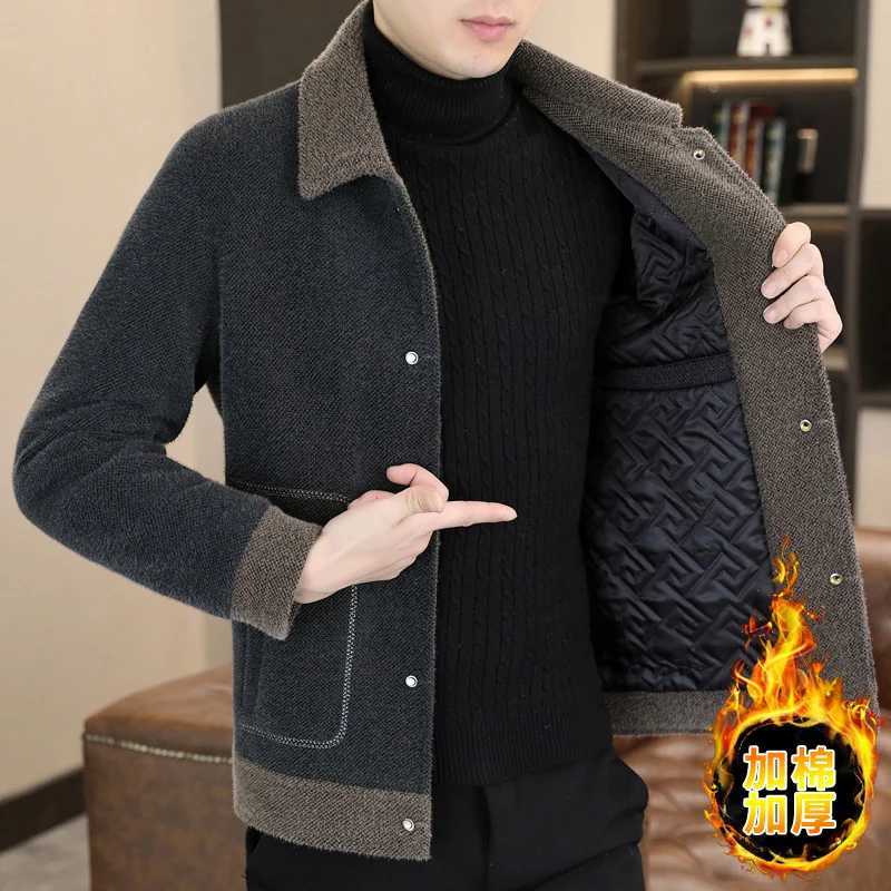 2023 Winter Thicken Warm Woolen Jacket Mens Korean Slim Fit Casual Business Trench Coat Social Streetwear Overcoat Men Clothing LX241010