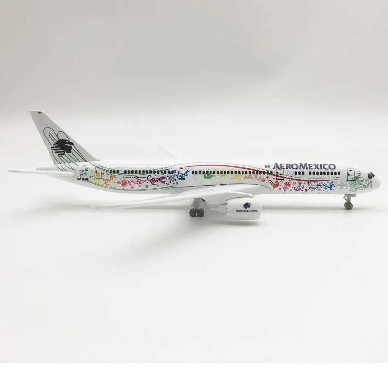 19cm Mexican Air AEROMEXICO Airlines Boeing 787 B787 Airways Alloy Metal Airplane Model Diecast Plane Model Wheels AircraftXJ241010