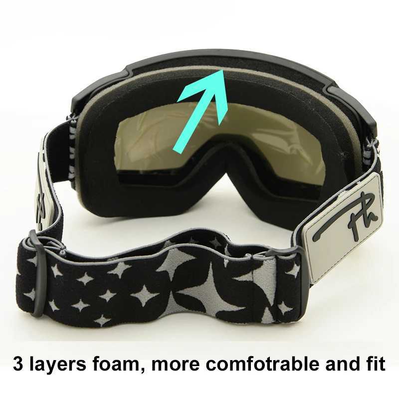 Magnetic ski goggles double-layer UV400 anti fog ski goggles sled goggles sled mens sled goggles CL241010