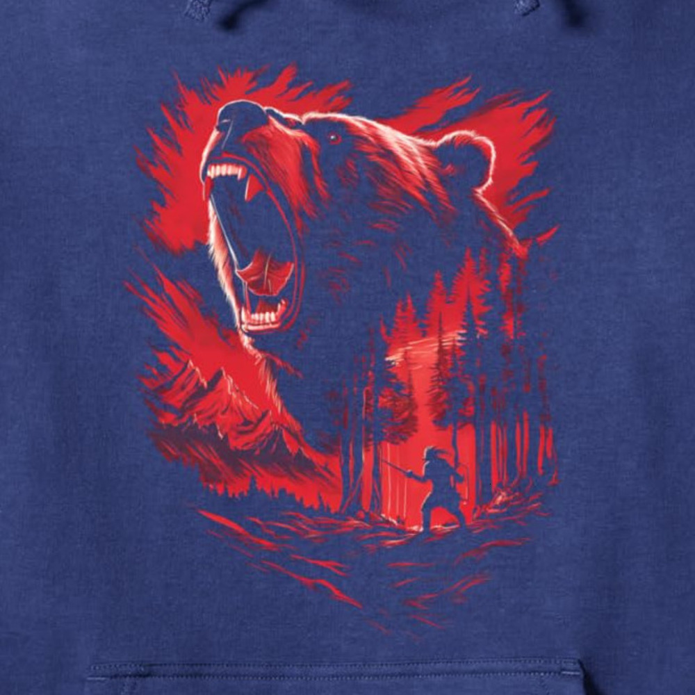 Hoodie for Mens Womens Bear Hunting Grizzly Bear Hunter Woodsman Design Holiday Tee Pullover Hoodie Graphic Pullover Long Sleeve cool