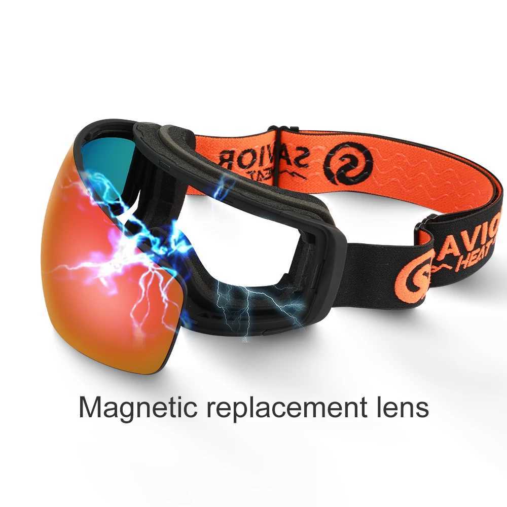 Ski goggles safety mens snow goggles womens ski goggles anti fog magnetic lens ski sports goggles orange CL241010