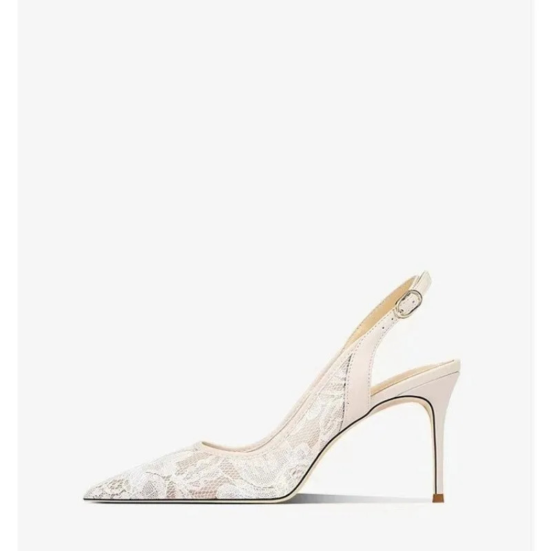 2024 Womens Shoes Lace High Heels Sexy Party Pump Pointed Toe Buckle New Strap Thin Heel Sgbac Sandal 241019