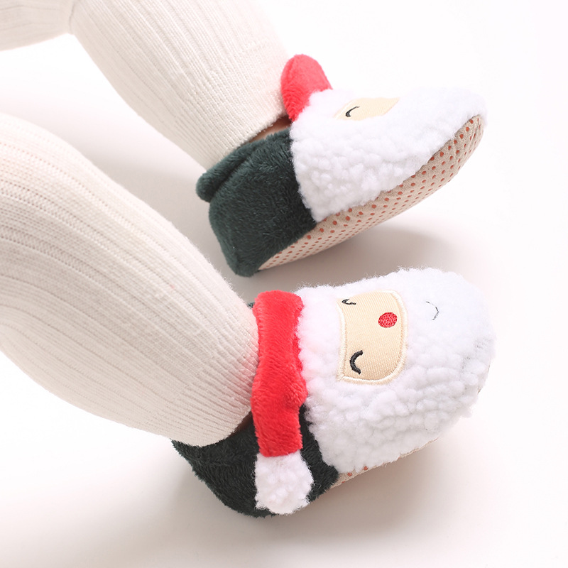 Infant Winter Christmas Snow Boots Cute Cartoon Santa Claus children's Shoes For Baby Boys And Girls Christmas Shoes Suitable For 0-18M
