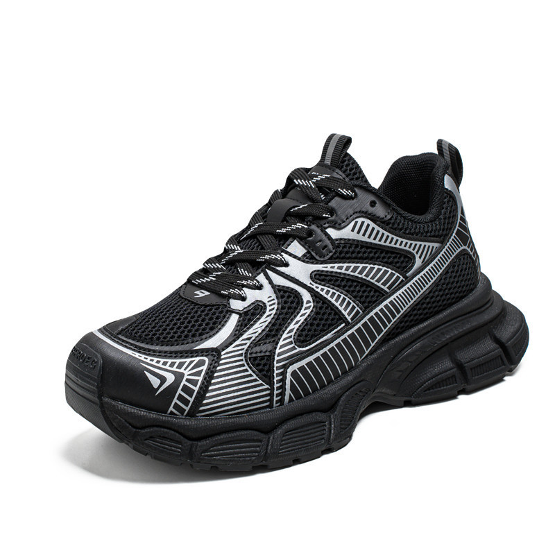 2024 Four Seasons Men's and Women's Thick Bottom Mesh Sports and Leisure Chunky Shoes