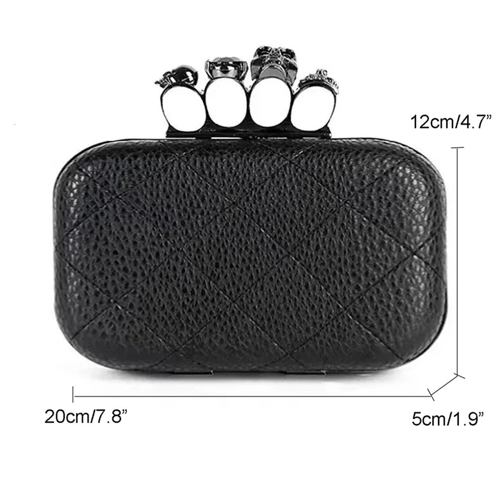 Skull Purses New Fashion Women's PU Hot Clutch, Finger Dia Evening Leather Cross Bag - Crescent Handbag Style Classic bags