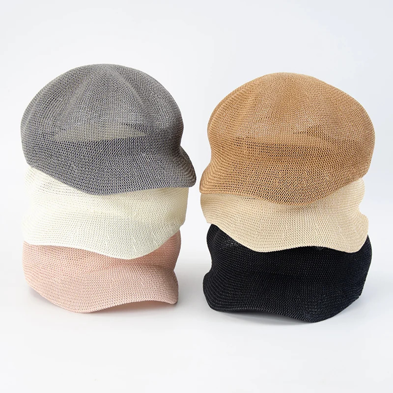 Octagonal Beret Women Sun Hat Painter Hat Outdoor Travel Beach Hat Light Breathable Women Summer Sun Visor Femme Retro Fashion 241009