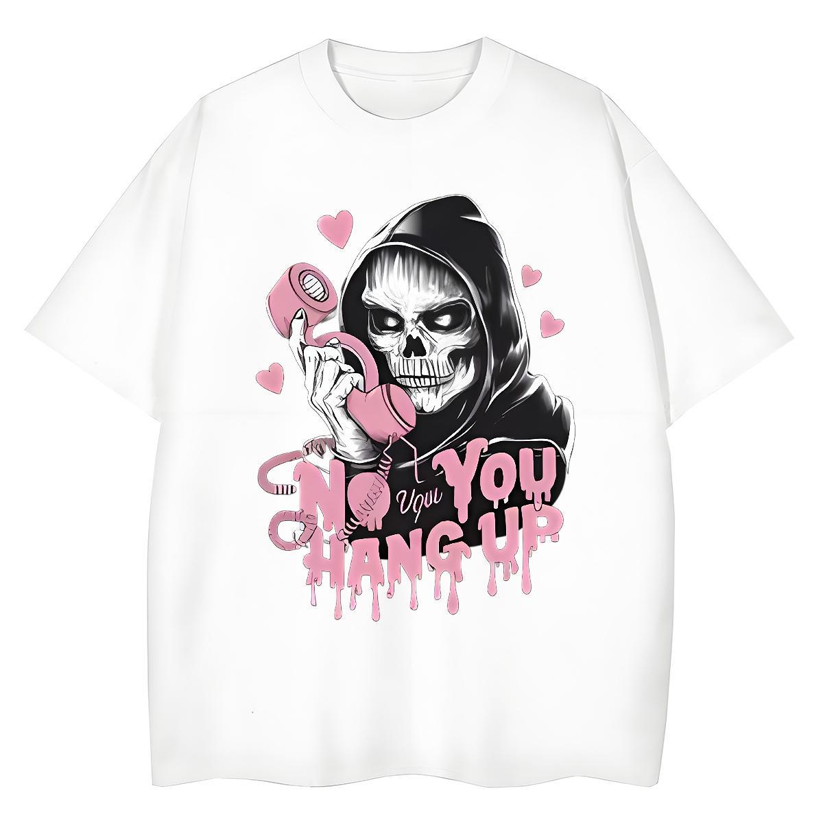 Fashion Womens T Shirts 230g 100% Cotton Breathable Soft Casual Beach skull Women Tshirts Loose DIY Printed Tees