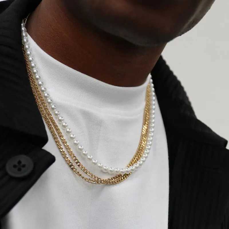 Cross-border long imitation pearl necklace unisex light luxury temperament versatile neck chain jewelry wholesaleX241009