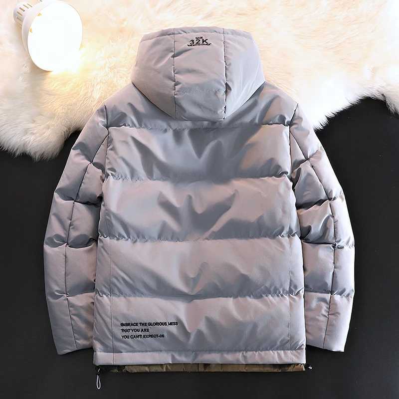 Men's Down Parkas Winter Warm Thicken Coat Mens Basic Fashion Hooded Parkas Windproof and Waterproof Ski Jacket Hooded Puffer Jacket for Male Y24