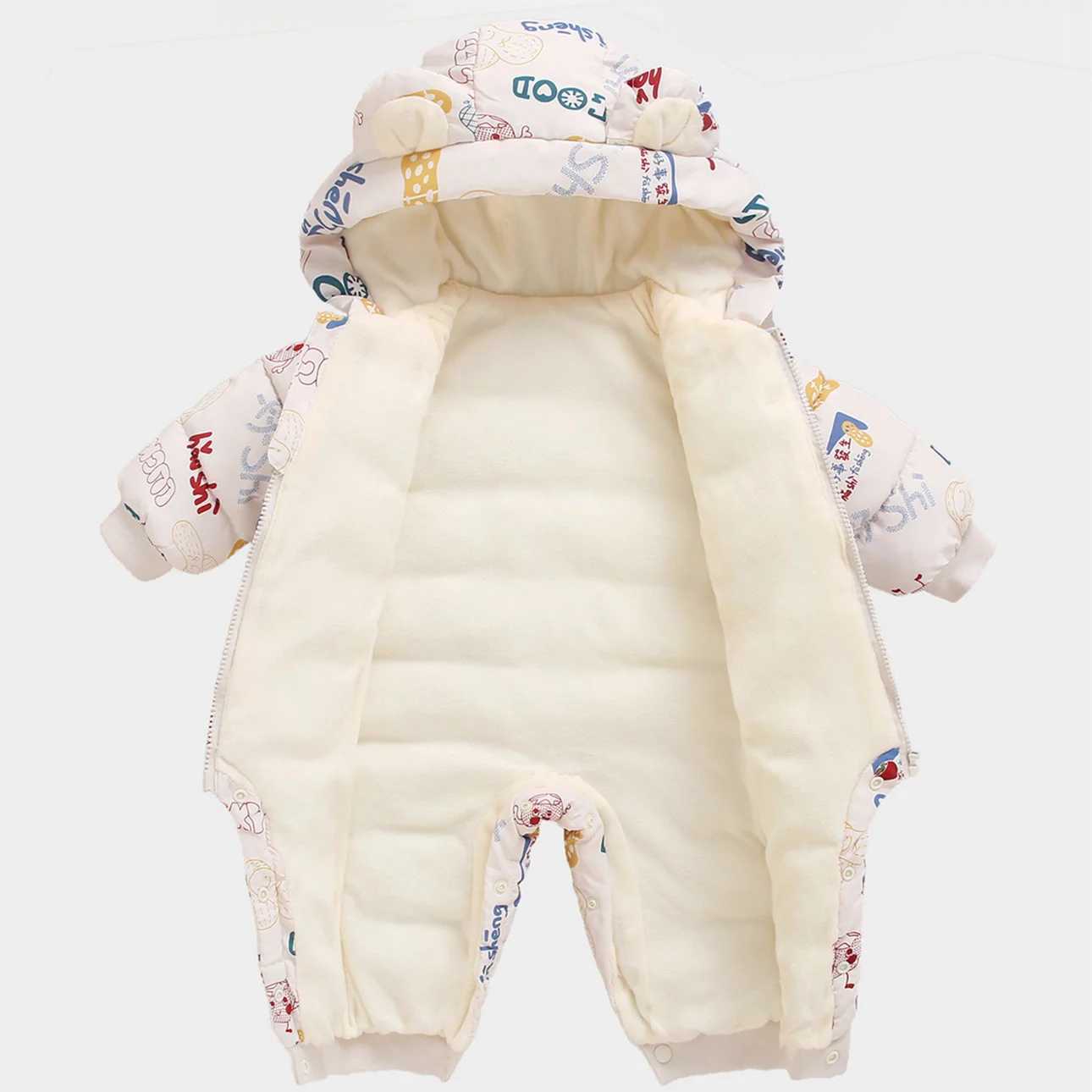 Down Coat New born Baby Girl clothes Winter Plus Velvet Thick Jumpsuit Romper boy Overalls Toddler Outerwear Coat little girls clothing H241010