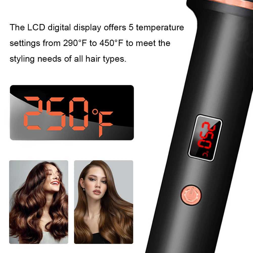 Curling Iron Brush Heated Curling Brush 5 Temperature Setting Hair Straightener 60 Min Auto Off LCD Display Hairstyle SuppliesXJ241010