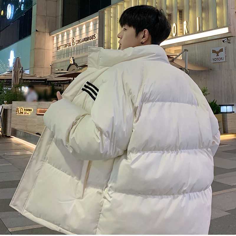 Men's Down Parkas Winter Ski Jacket For Men Stand-up Collar Mens Cotton-Padded Jacket Couple Thick Warm Vintage Fashion Parkas High Quality Coat 