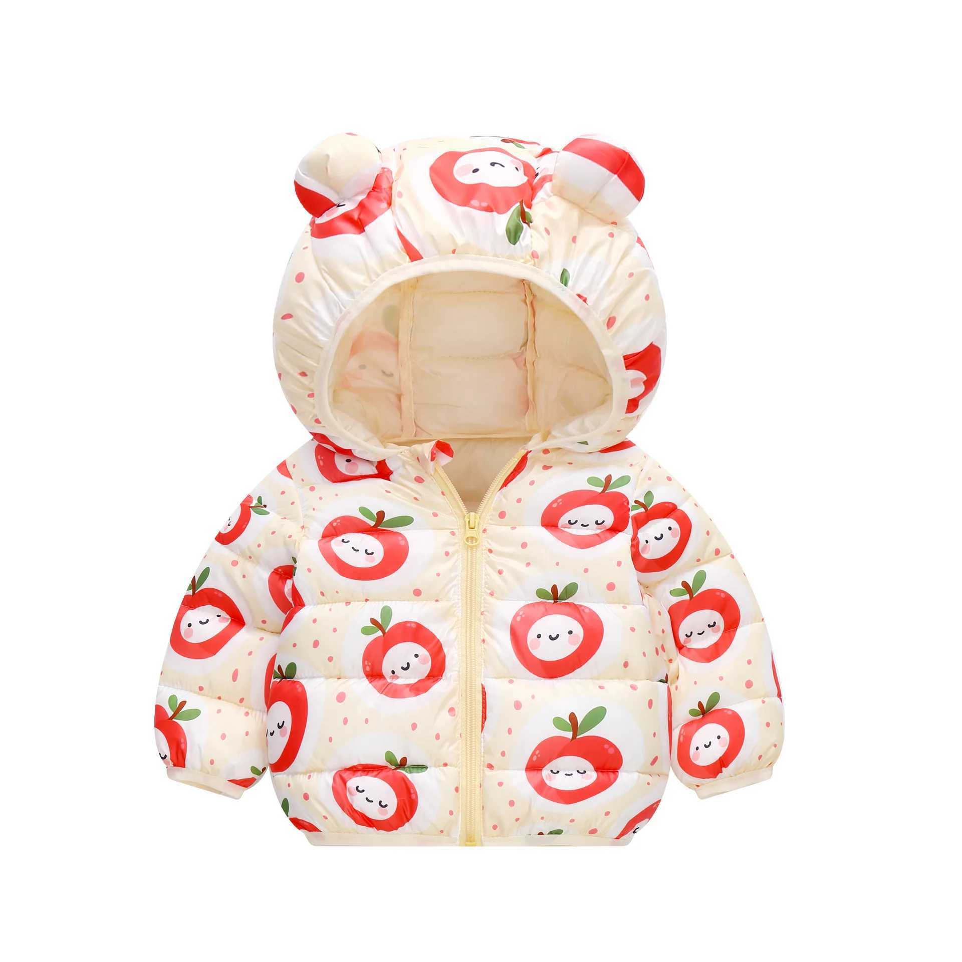 Down Coat 2024 Autumn Winter Childrens Down Jacket Baby Boys and Girls Cartoon Rabbit Hoodie Polyester Fiber Zipper Jacket H241010