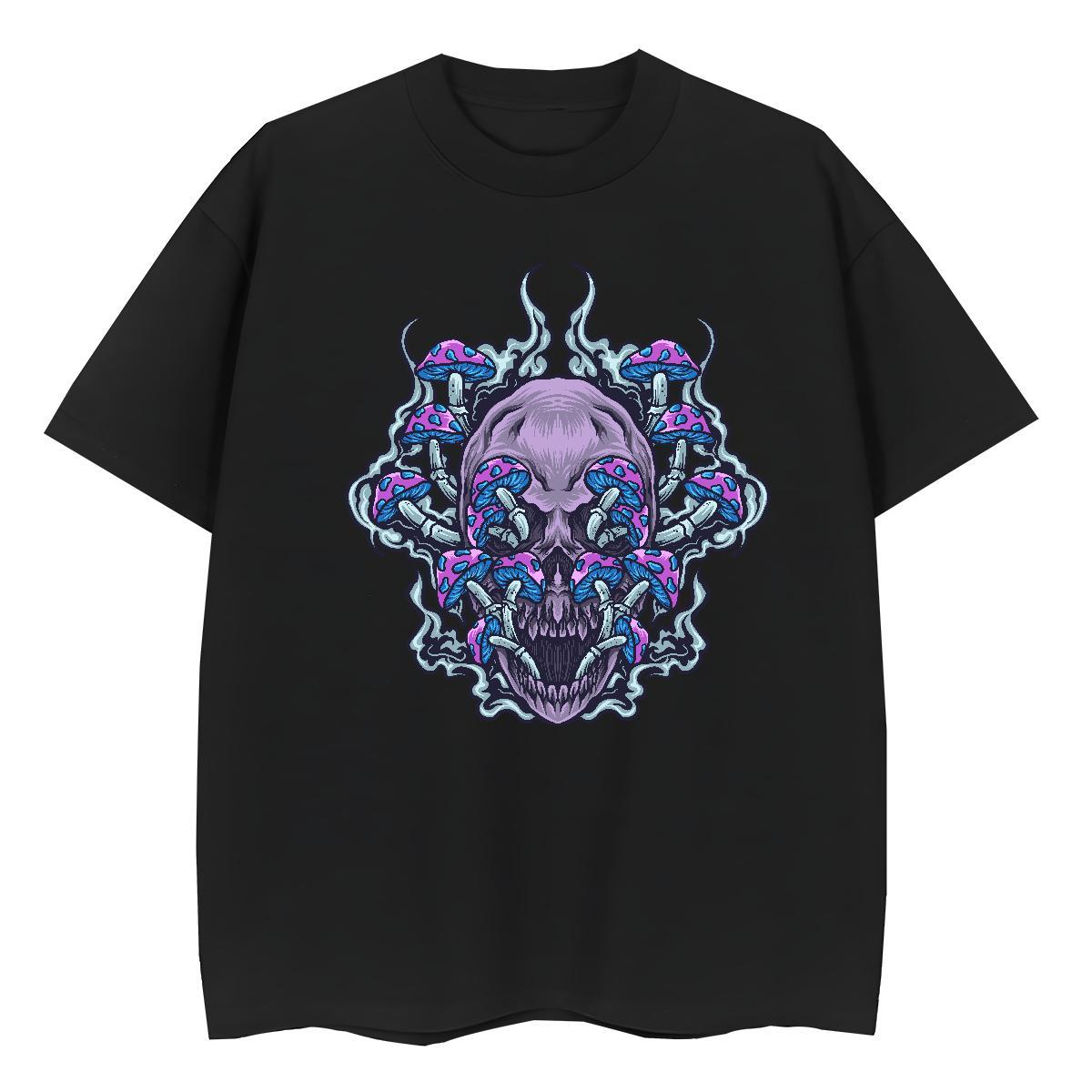 Casual New Woman T Shirts 230g Pure Cotton Breathable Short Sleeve Summer Casual skull Tshirt for Man Woman Wholesale White Plus Size Clothings