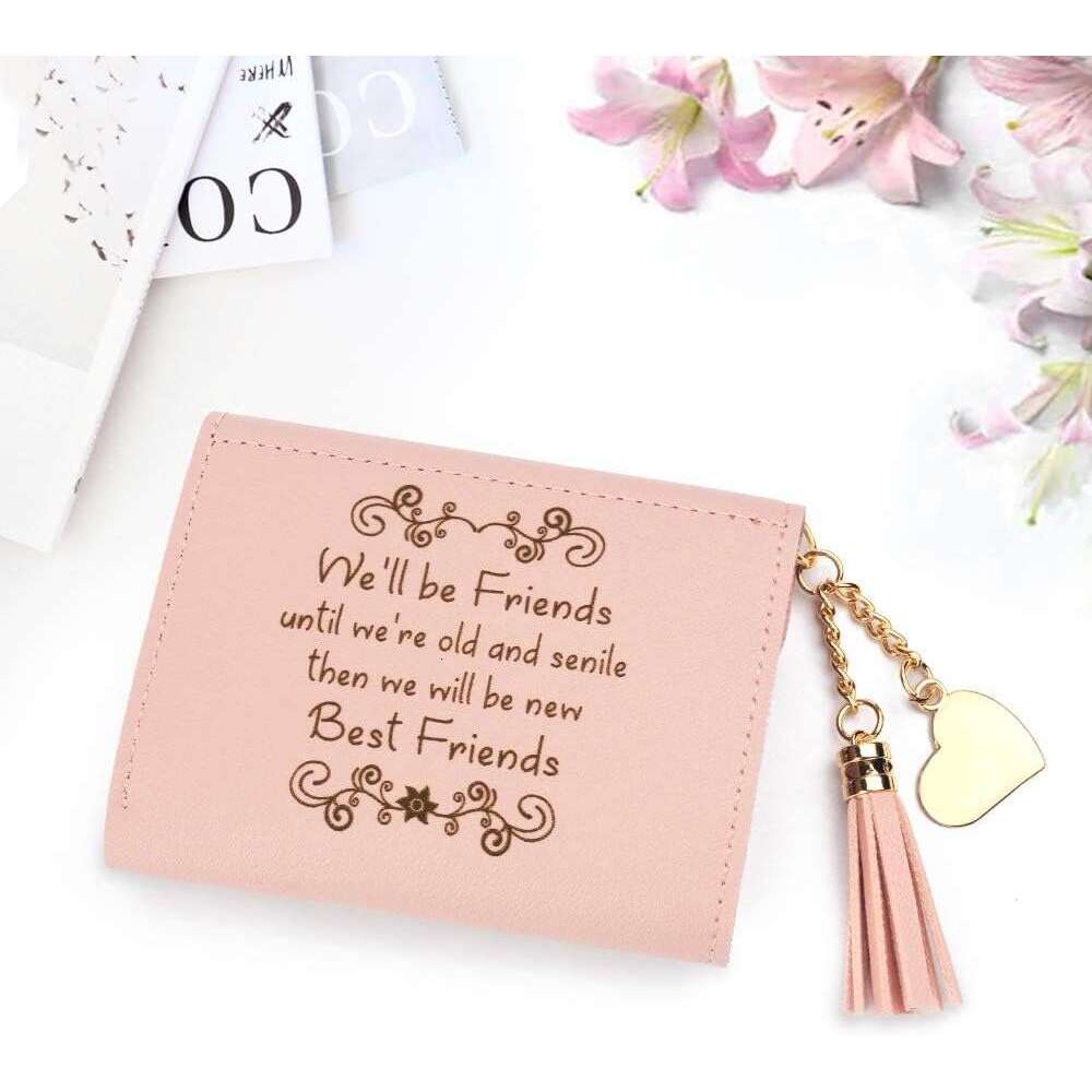Personalized Engraved Wallets Girls Womens Custom Small Leather Wallet Trifold Purses Daughter Girlfriend Wife Gifts for Birthday, Anniversary, Gradua