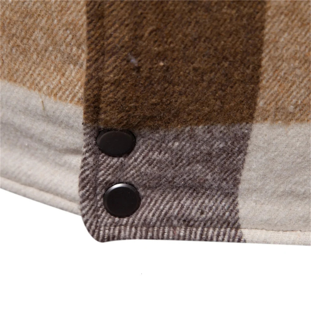 AIOPESON mens flannel plain weave Sherpa wool lining winter jacket with thick warm collar casual shirt jacket mens jacket 241009