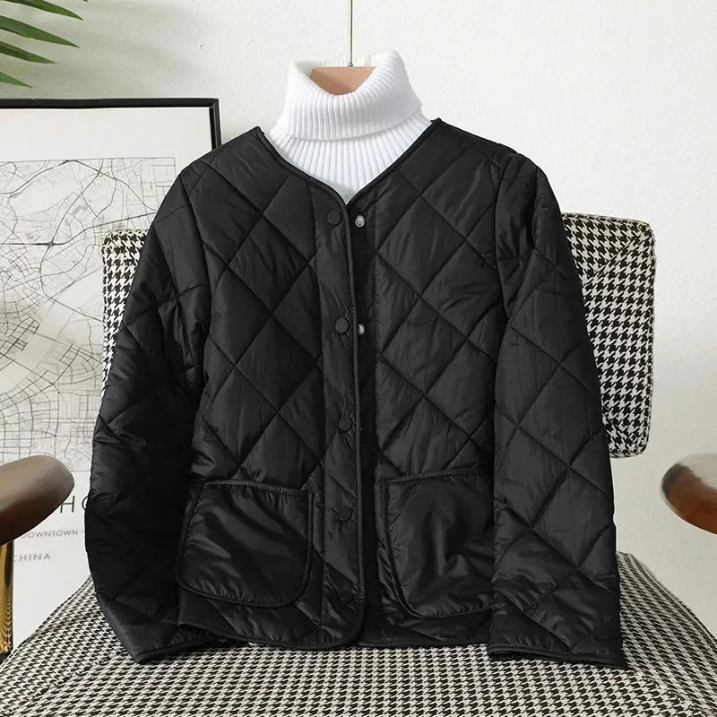 Women Jacket 2023 Autumn Winter Parkas Female CottonPadded Jackets Quilted Light Thin Down Cotton Short Coat Ladies Outwear 240930