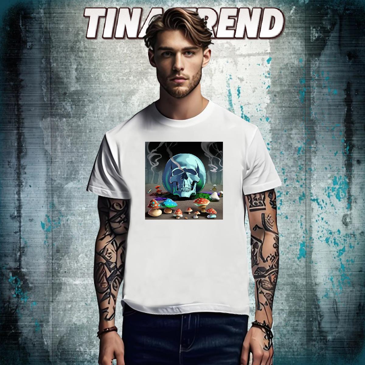 Comfortable Man T Shirts 230g Cotton skull Anime Printing Street Cartoon Print Breathable Short Sleeve Mens Tshirts Stylist Clothings