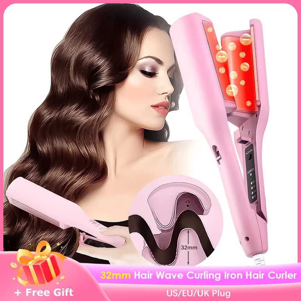 Hair Wave Curling Iron 32mm Professional French Egg Roll Hair Curler Corrugated Wavy Styler Fast Heating Volumizing Styling ToolXJ2410