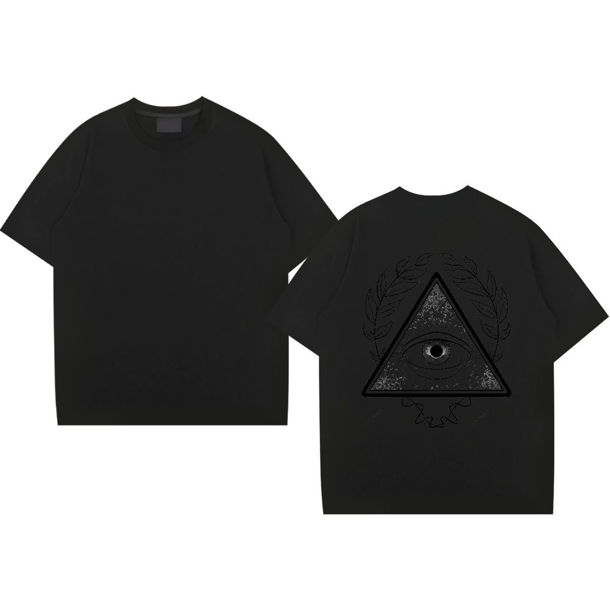 Cool Design T-Shirts for Men 230g Pure Cotton eye of the devil Anime Printing Street Custom Cartoon Breathable Crew Neck Men Clothes T-Shirt DIY Polos