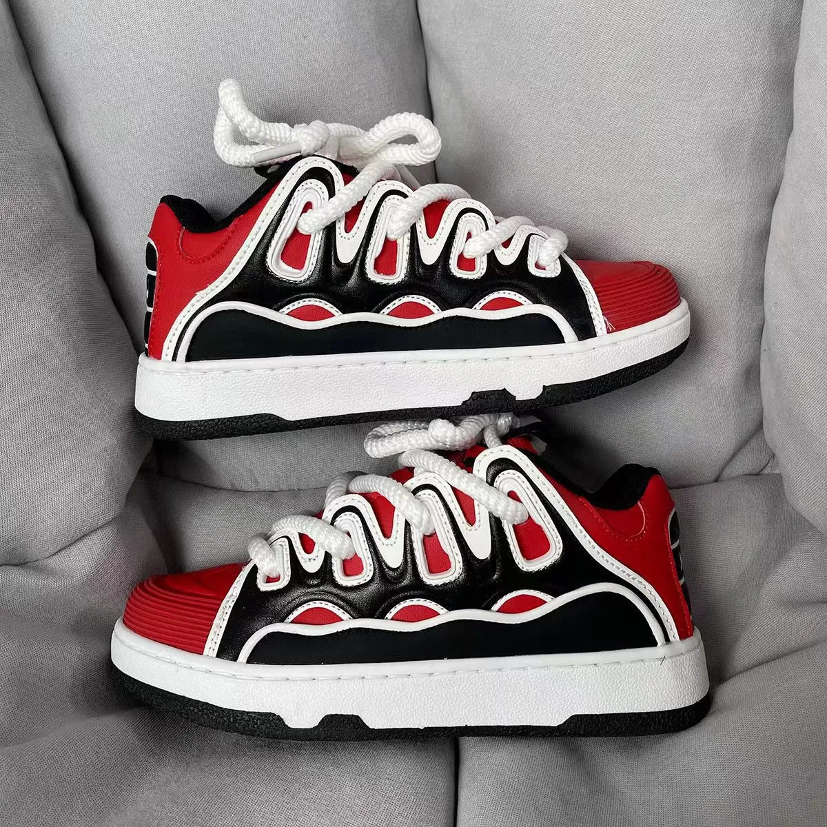Men's And Women's Color Blocked Low Cut Casual Skateboard Sneakers Shoes