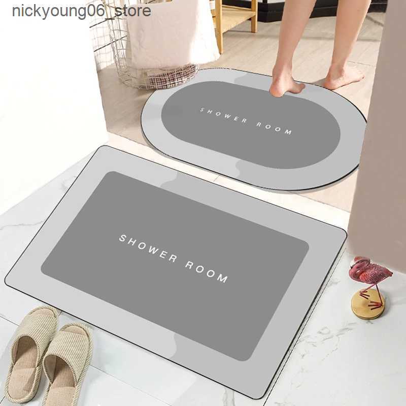 Non-Slip Bath Mats Super Absorbent Bath Mat Quick Drying Bathroom Rug Non-Slip Entrance Doormat Nappa Skin Floor Mats Toilet Carpet Home Decor L240910
