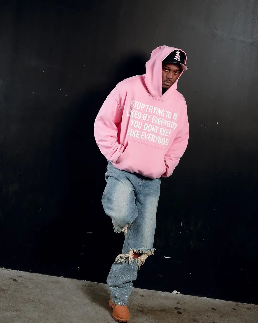 Mens sportswear mens hoodie large size Y2k pink letters oversized long street casual unisex pull off loose fit 241010