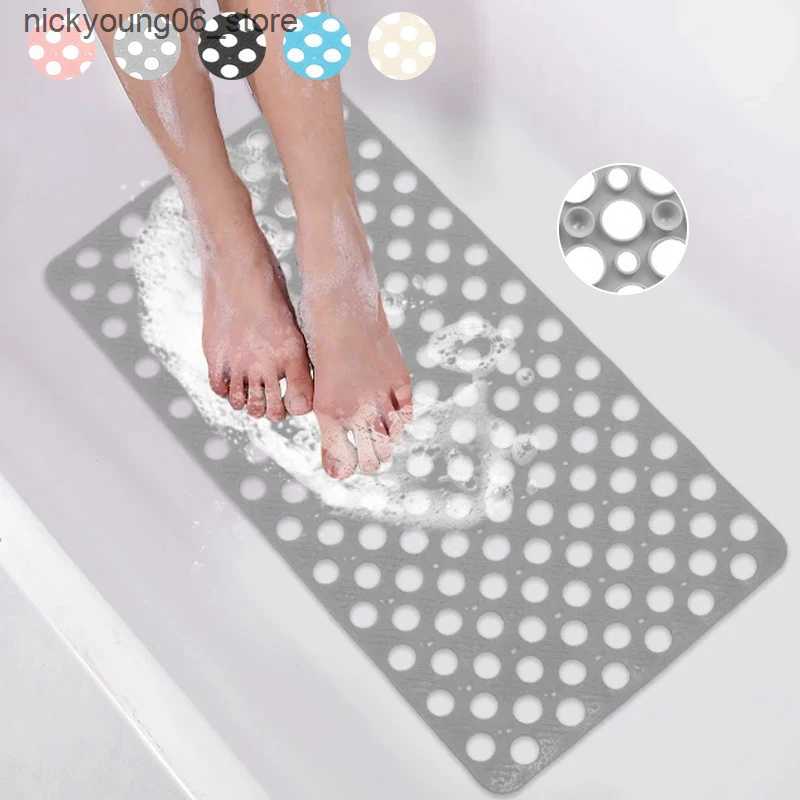 Non-Slip Bath Mats 1pc PVC Non-slip Bathroom Mat Quick Dry Foot Massage Waterproof Shower Mat with Suction Cup Soft And Comfortable bathtub Mat L24091