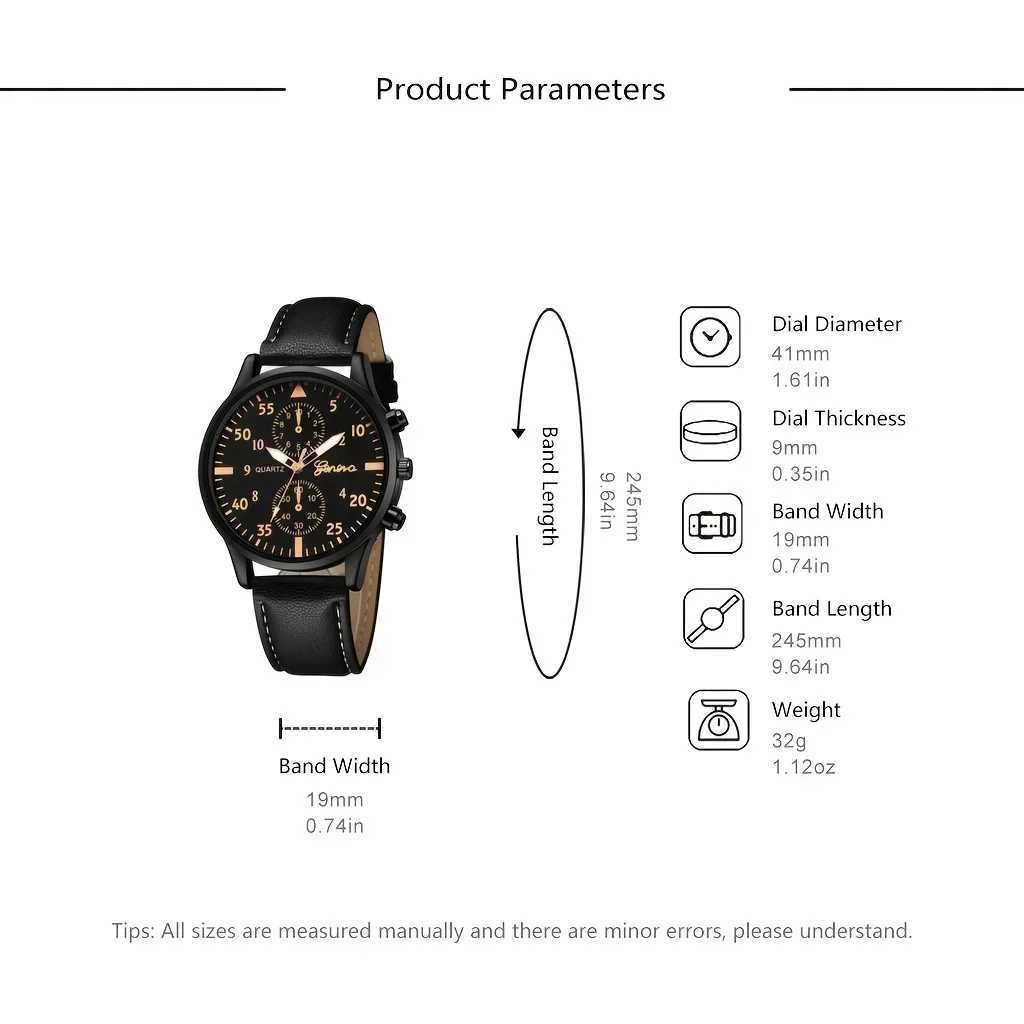 4/2/1pcs Men Sports Watches Set Man Business Quartz Wristwatch Luxury Brown Leather Bracelet Men Casual Clock Watchno BoxX24