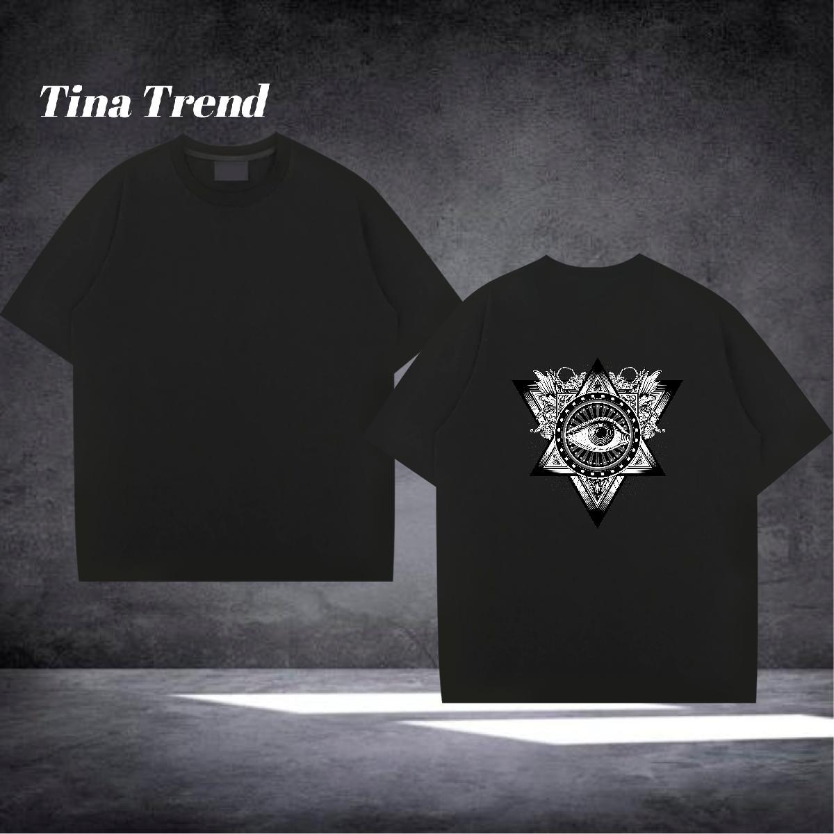 Loose Fit T-Shirts for Men 230g 100% Cotton eye of the devil Beach Custom Big Size Breathable Crew Neck Men Tshirts Fashion Casual Wear