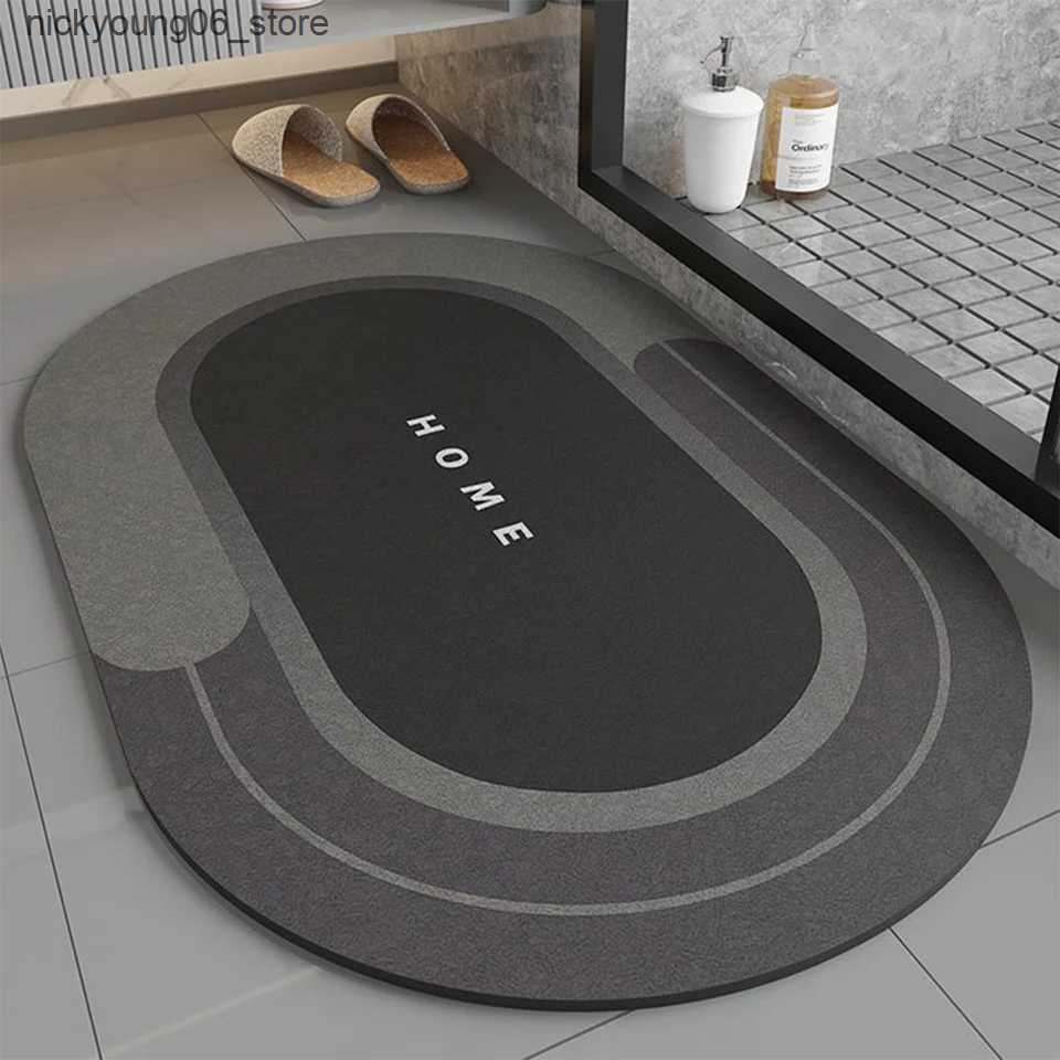 Non-Slip Bath Mats Anti-slip Super absorbent bathroom mat Modern simple diatom mud floor mat bathroom dirt-resistant mat For Kitchen Toilet L240910
