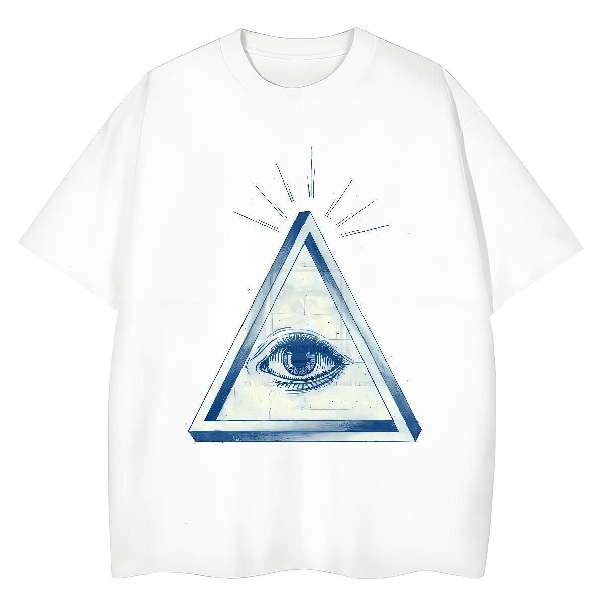 Custom T-Shirts for Women 100% Cotton 230g Breathable Short Sleeve Spring Summer eye of the devil Couples T Shirts High quality Skull Tops Shirt