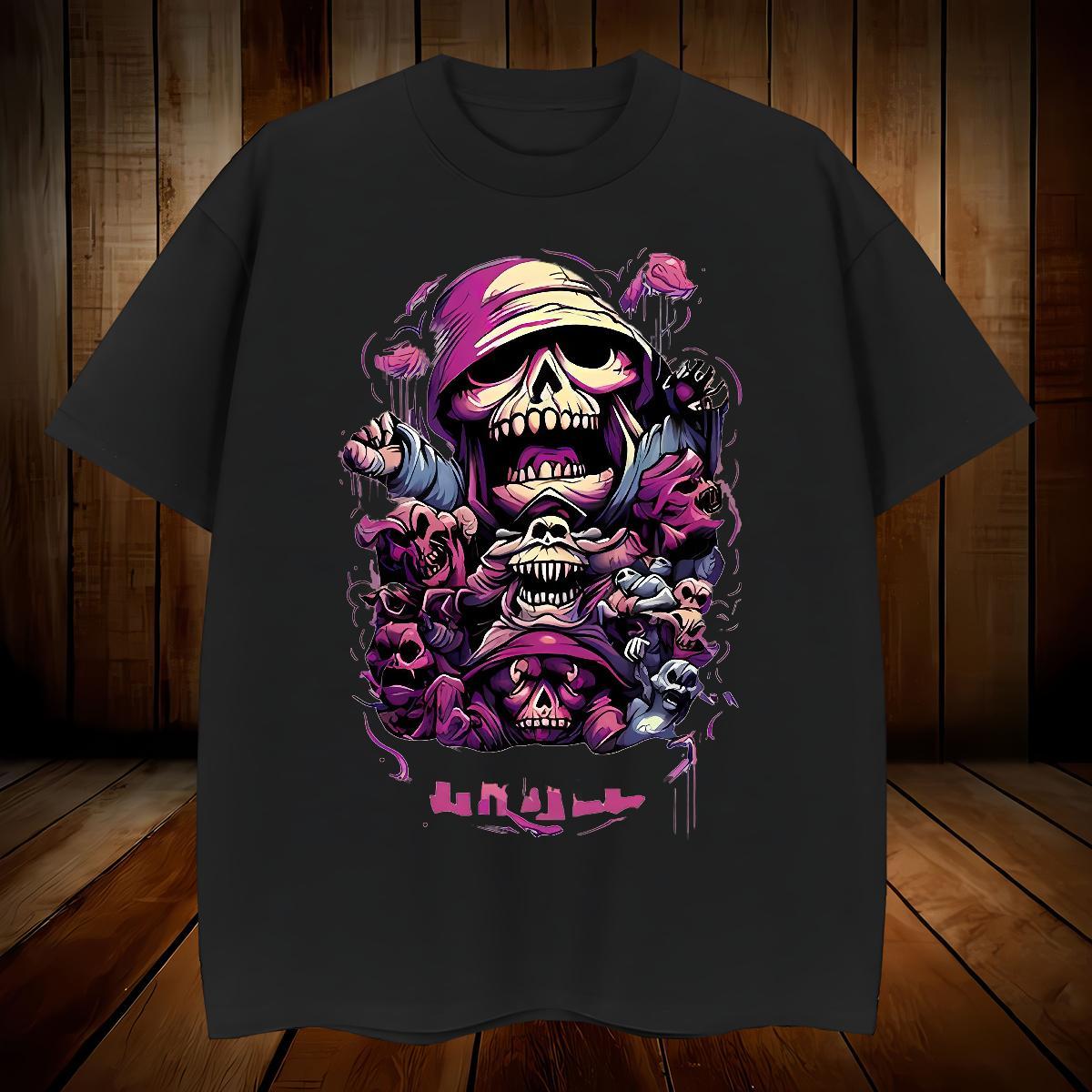 Brand Mens T Shirts 230g Cotton skull Home Outdoor Custom Big Size Breathable Soft Tshirts New Top Tees