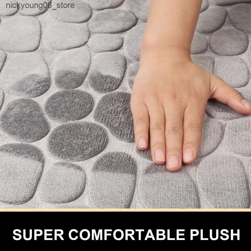Non-Slip Bath Mats Bathroom Mat Curve Foot Mat Pebble Em Carpet Curved Bath Mats Non-slip Absorbent Bathroom Floor Toilet Mats Curved ShowerMat L24091