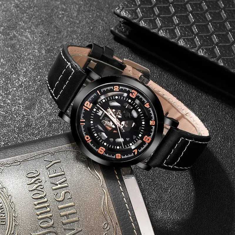 Luxury Watches Men Black Sports Big Dial Watch Mens Business Quartz Wrist Watch Casual Watches for Men ClockX241010