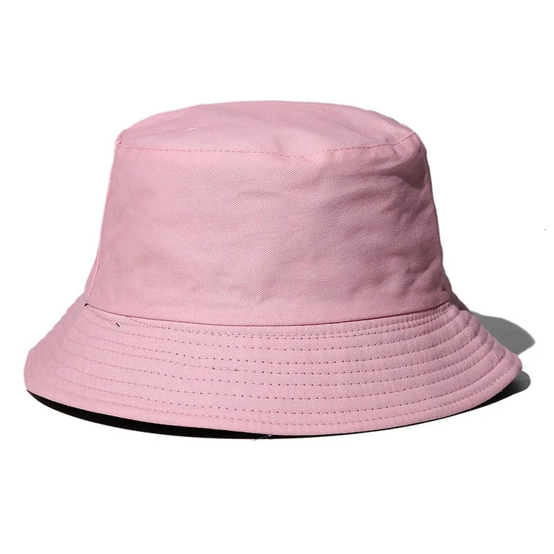 Womens solid Panama hat singlesided woven fishing spring and summer fishermans black red pink bucket 241009
