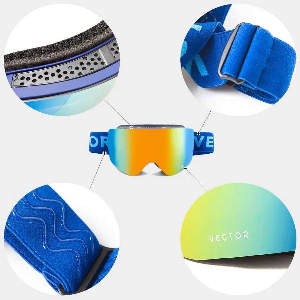 OTG Ski Goggles Mens Ski Board Mask Womens Ski Eyes UV400 Snow Protective Glasses Adult Double Anti Fog Cylinder CL241010