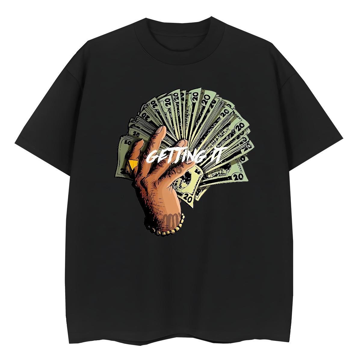 Fashion New T Shirts Women 230g 100% Cotton Crew Neck Daily Outfit money Women Tshirts Unisex Customized Polos