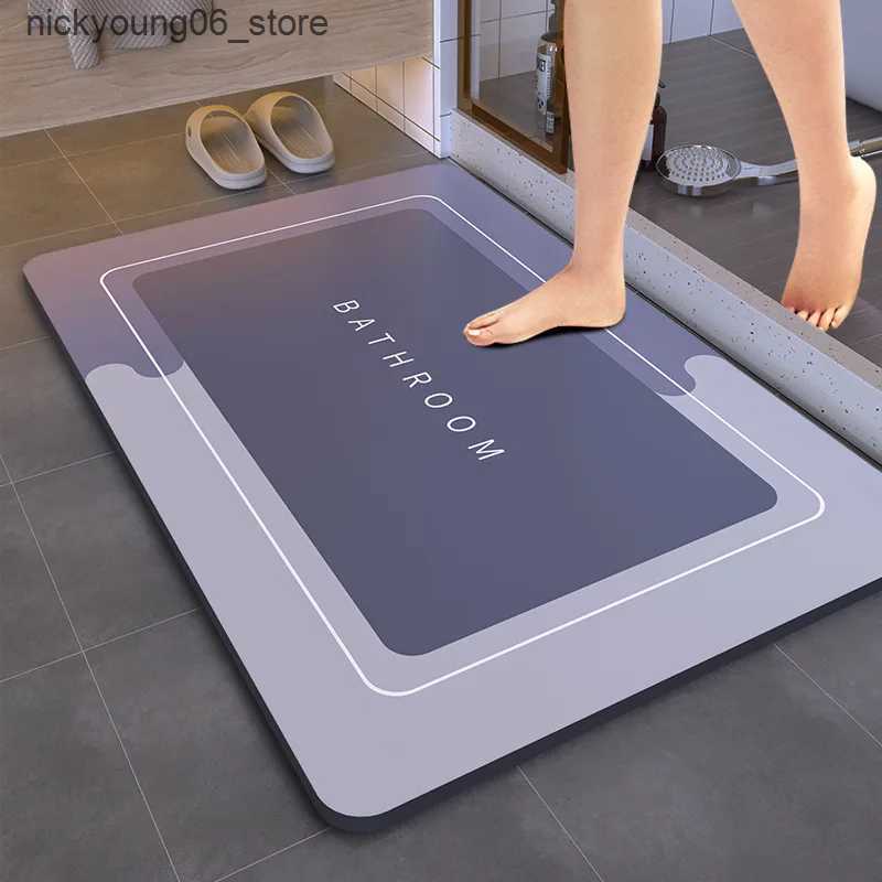 Non-Slip Bath Mats Super Absorbent Bath Mat Instant Drying Mat Bathroom Rug Non-slip Entrance Doormat Nappa Skin Floor Mat Toilet Carpet Home Decor L2