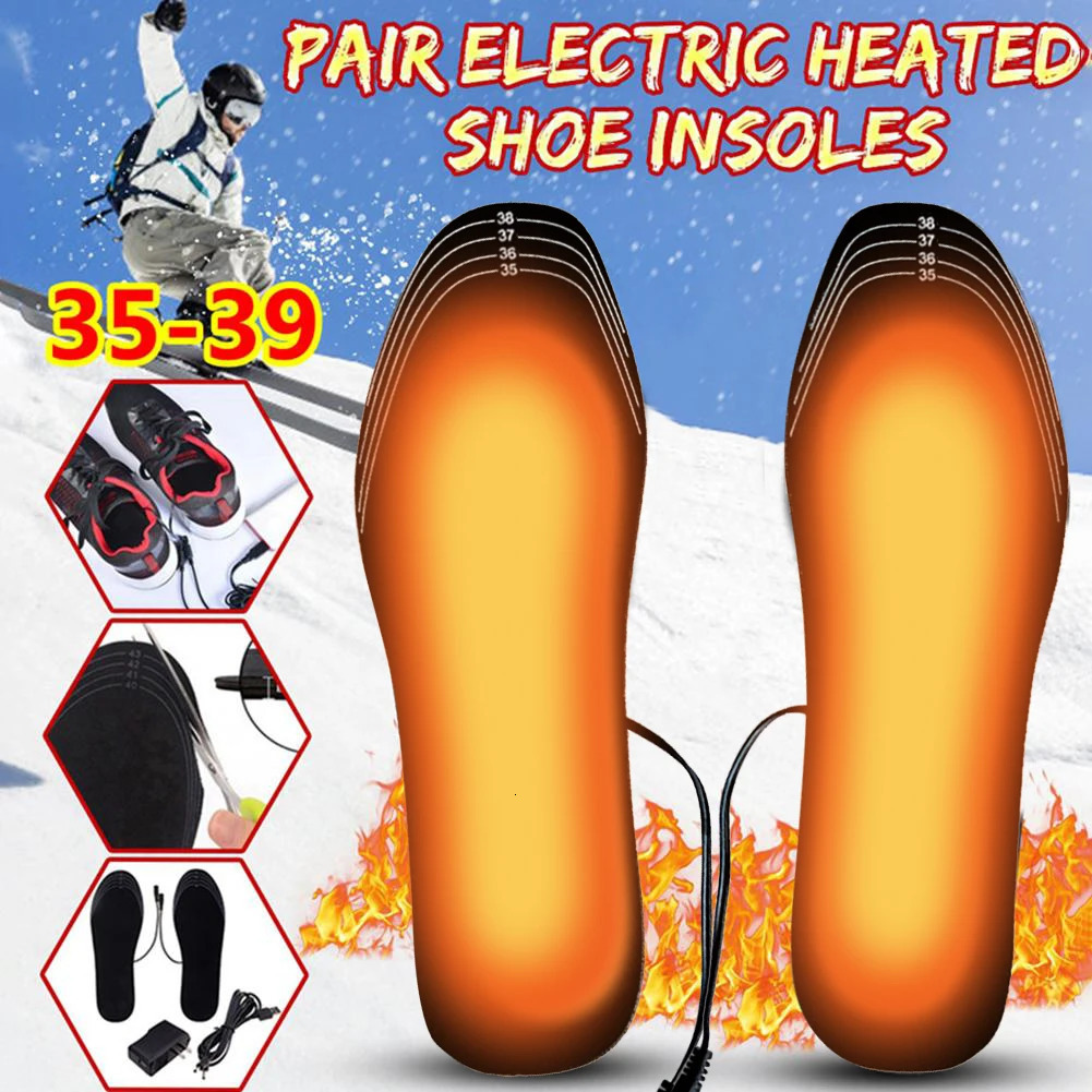 USB Heated Shoe Insoles Template Foot Warmer Heating Insole Winter Sports Comfortable Washable Thermal Shoe Pads Sports Insoles 241010