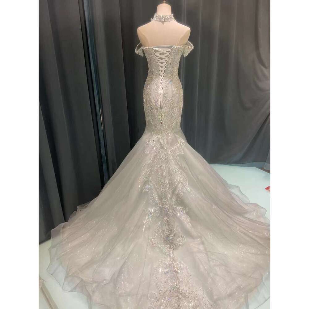 Kisswhite Green Collection Glitters Crystals mermaid custom made Gray beads Bridal Gown