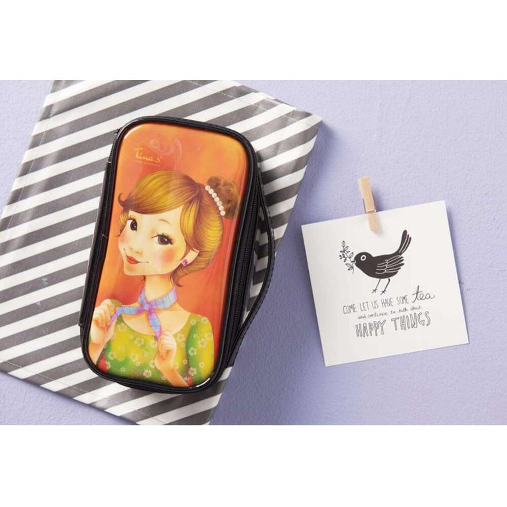 Korean Beauty FASCY Handle Pouch Water-Resistant Travel On The Go Zipper Womens Girls Nylon Carrying Case for Cosmetics Makeup Toiletry Accessories Co