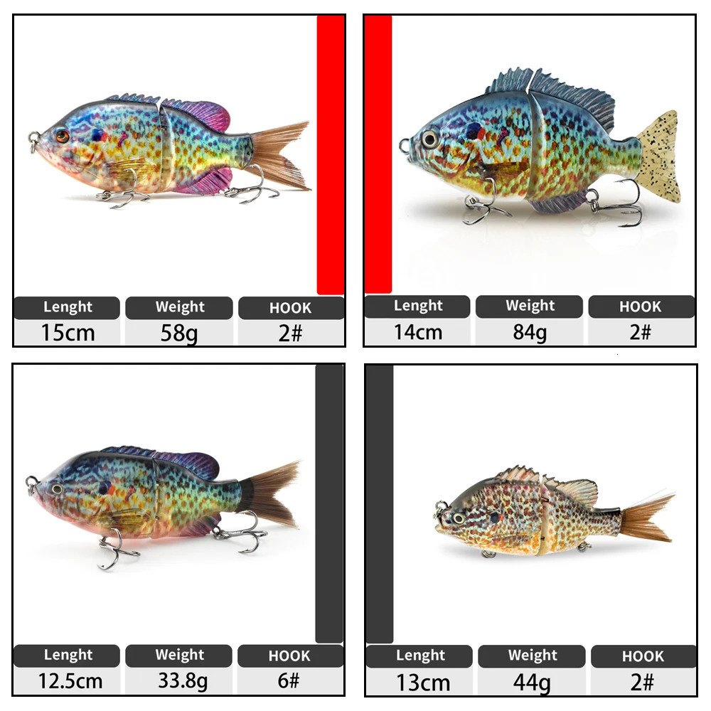 150mm 58g Fishing Lure Jointed Lures Hard Bait Lure Swimbait brush Tail bass lure bluegill bait swimbait 241010