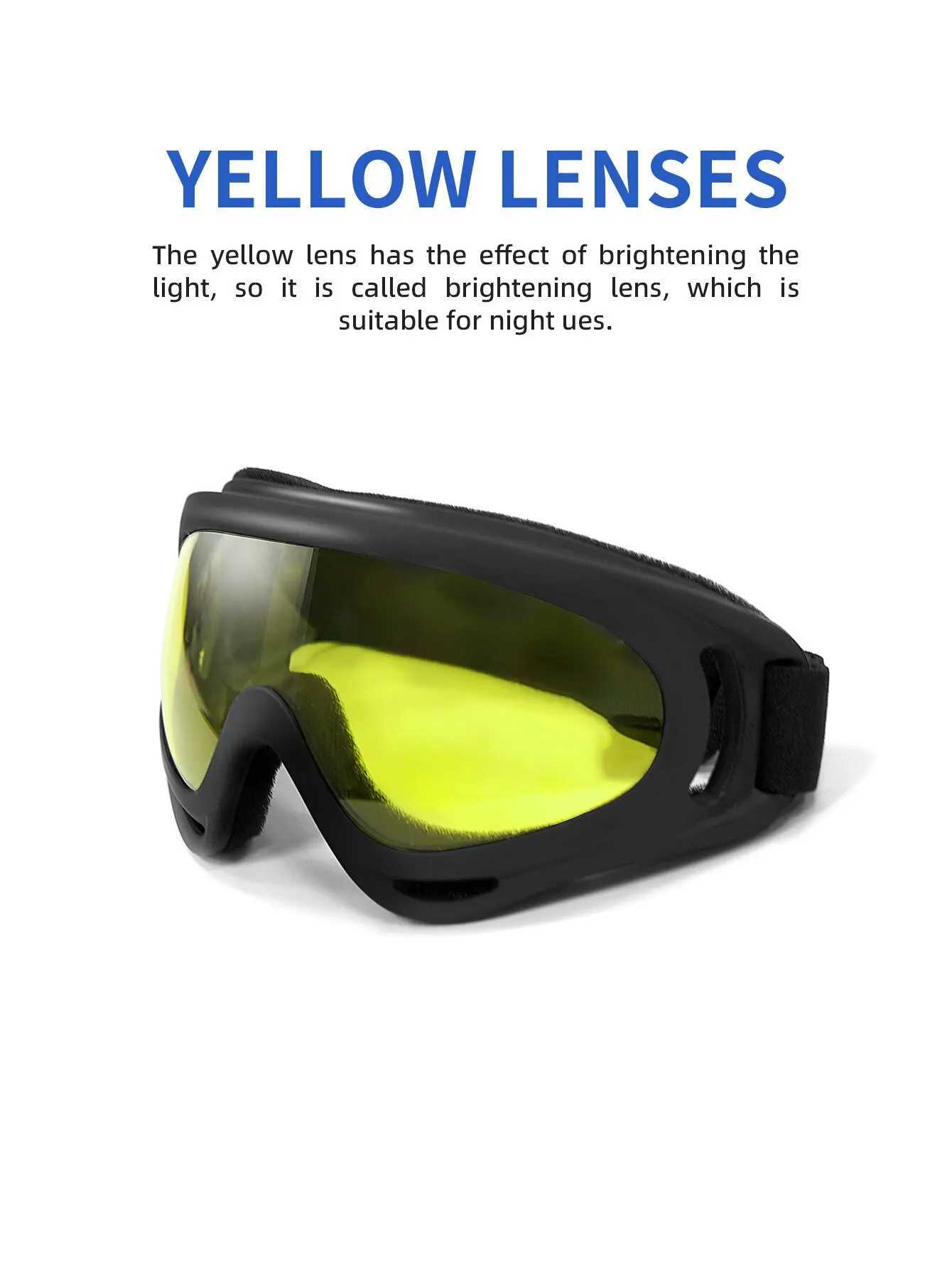 Bicycle and motorcycle sports goggles yellow lens Ues for night protection anti sand skiing goggles wholesale X400 1 piece CL241010